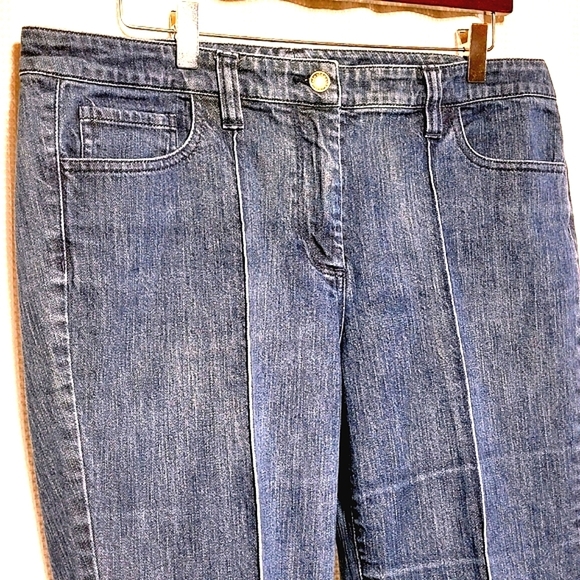 NY&Co VTG Mid Rise Stitched Front Creased Boot Cut Stretch Jeans (14) - Picture 3 of 8